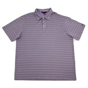 Tiger Woods Collection Shirt Men's XL Purple Stripes Golf‎ Short Sleeve Polo